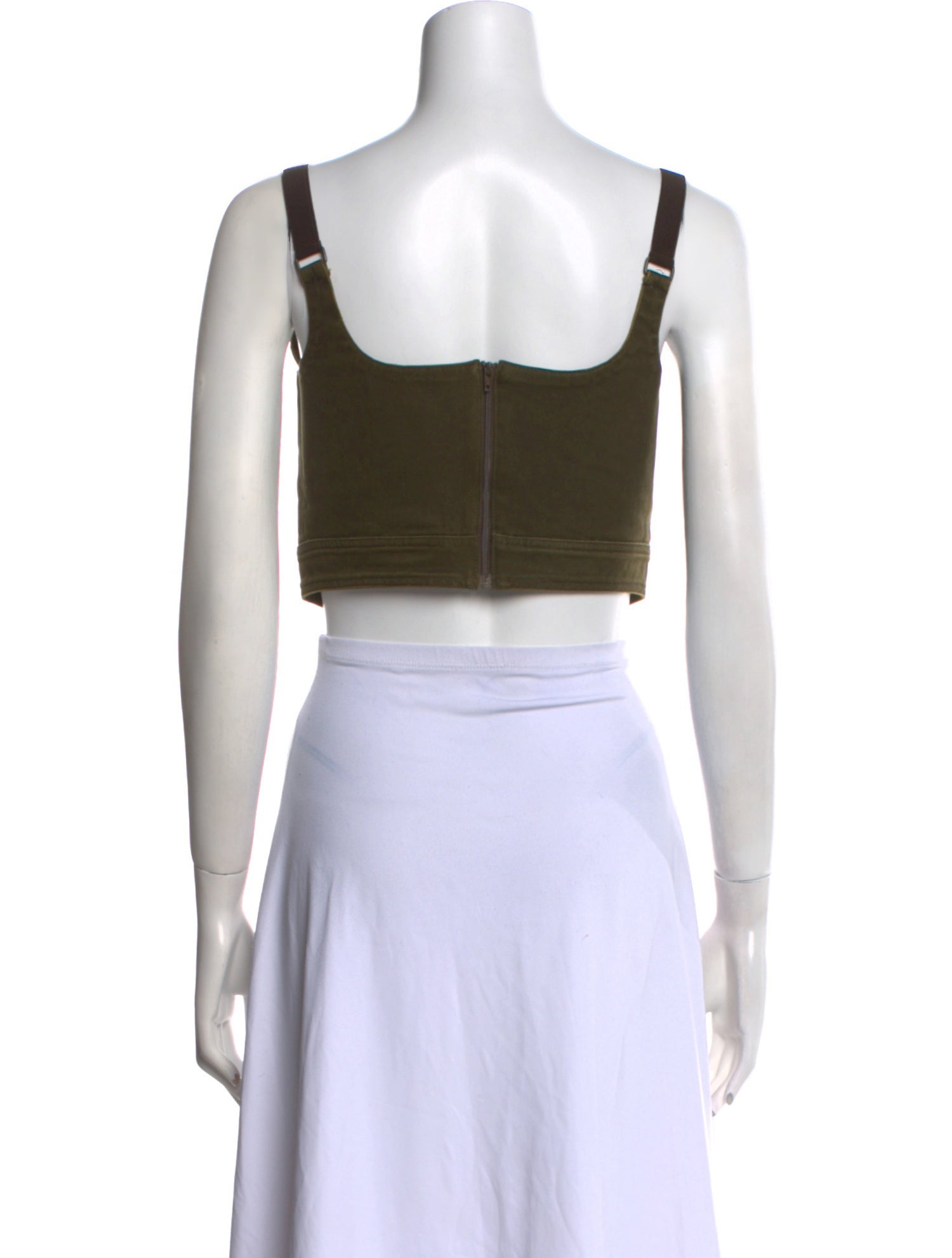 Charlotte Knowles Square Neckline Sleeveless Crop Top